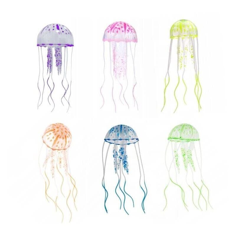 foto del prodotto snq ornamenti di meduse artificiali in silicone per acquario decorativo