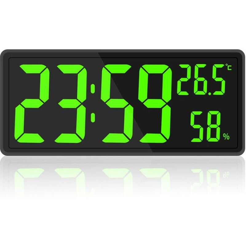 foto del prodotto snq orologio digitale con ampio display, grande orologio da parete digitale con temperatura e umidit , orologio da parete digitale con numeri a led