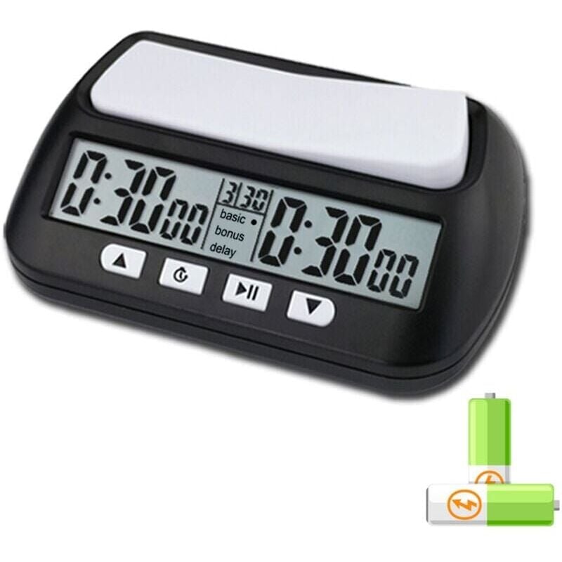 foto del prodotto snq orologio per scacchi professionale portatile multifunzione 3 in 1, timer digitale per partite di scacchi.