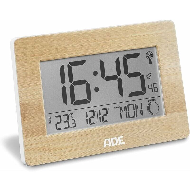 foto del prodotto snq orologio radio pilota orologio numerico con segnale orario dcf, pi robusto e pi durevole, schermo lcd, termometro, r veil e calendario. y