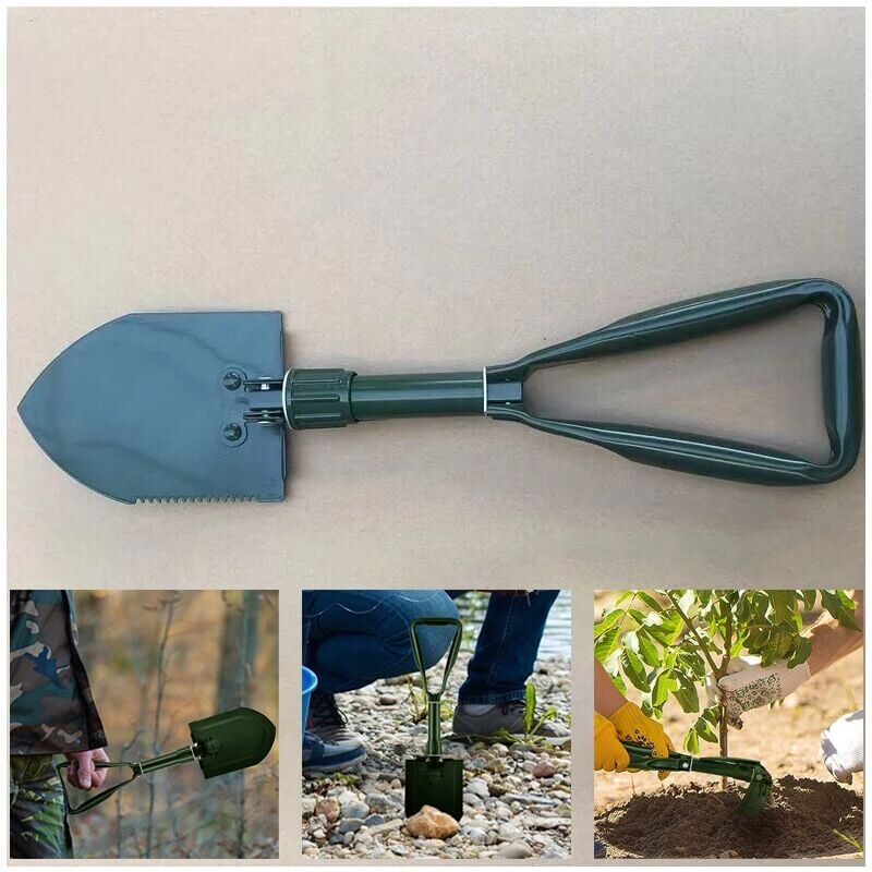 foto del prodotto snq pala da giardino in acciaio al carbonio ultra stabile e ad alta resistenza, pala pieghevole multifunzione, pala da campeggio, accessorio