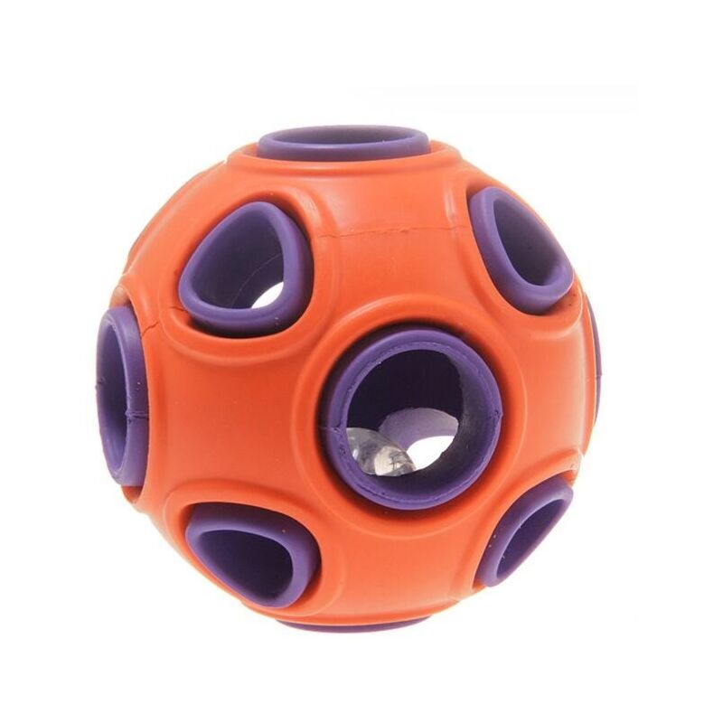 foto del prodotto snq palla viola con led 8cm rolin roly led dog ball dog toy ball interactive bouncing light up ball con elastico led lampeggiante dog ball glitter