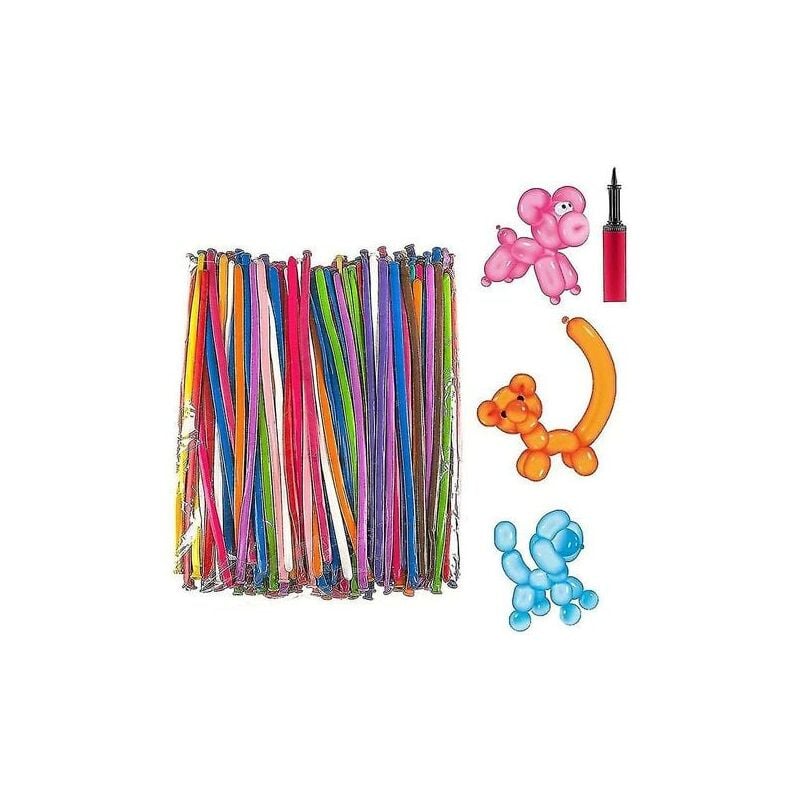 foto del prodotto snq palloncini modellabili con pompa palloncini modellabili multicolori magici lunghi, un pezzo, 100 pezzi colore