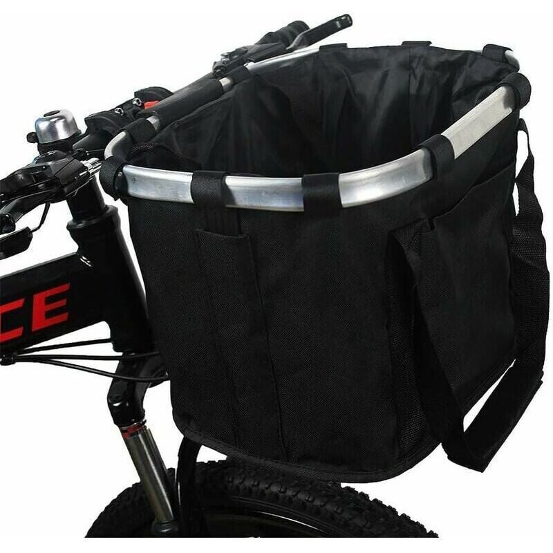 foto del prodotto snq panier de v lo support pour chien pliable amovible, con panier de guidon de v lo r glable lib ration rapide easy installer