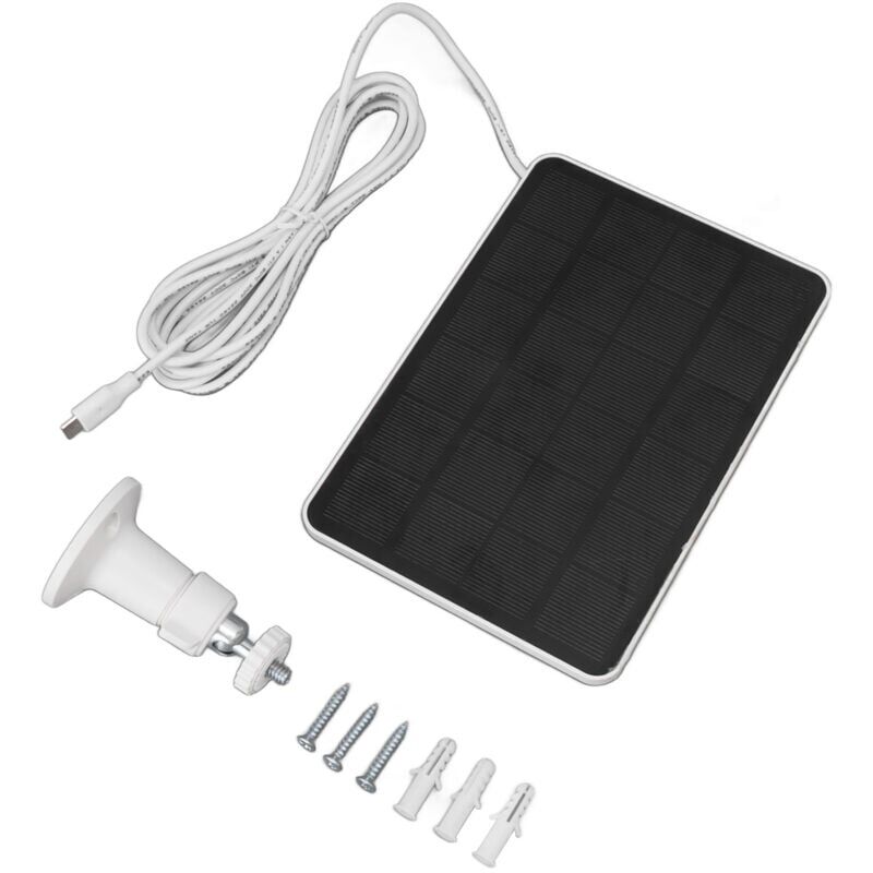 foto del prodotto snq pannello solare 4w 5v per telecamera di sicurezza wireless esterna, pannello di ricarica solare impermeabile ip65 con staffa regolabile bianco