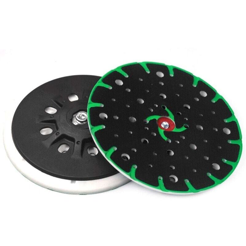 foto del prodotto snq patin de pon age 150 mm, filetage de raccordement m8 49 trous avec vis avec fonction d poussi rage, compatible avec ponceuse excentrique
