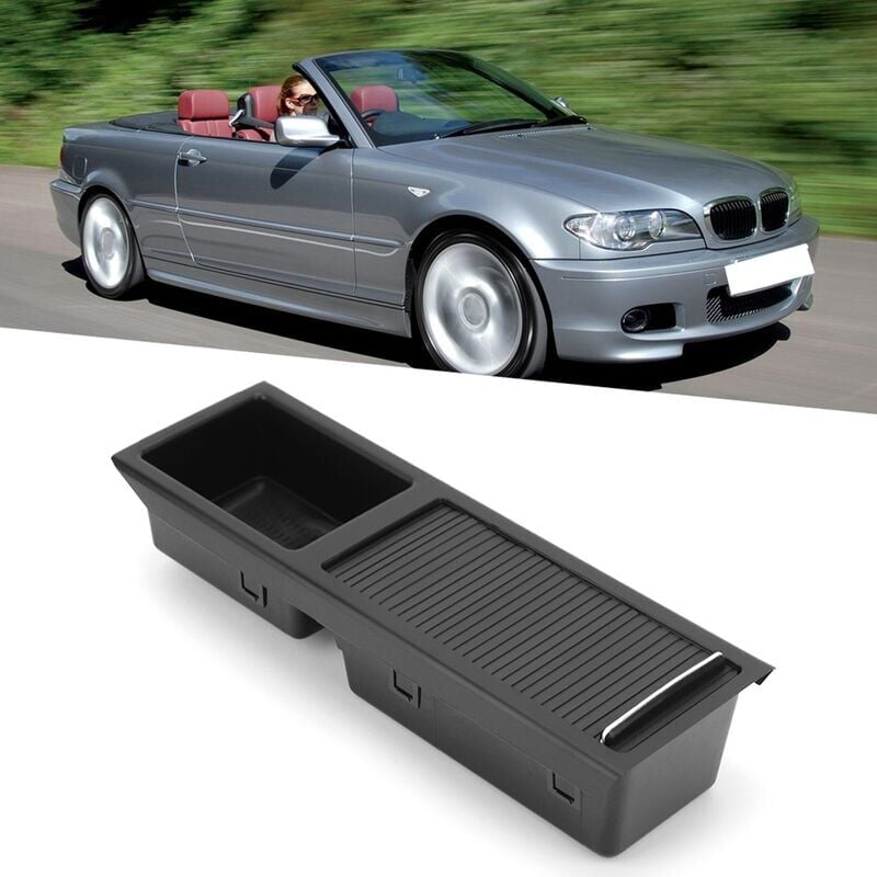 foto del prodotto snq per bmw e46 vassoio per console centrale, abs supporto per console centrale per auto vassoio portaoggetti inserto 51167038323 organizer per
