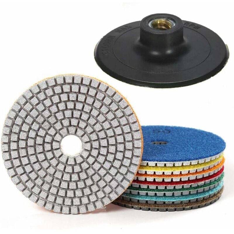 foto del prodotto snq pezzi 4 pollici tampone lucidante diamante tampone lucidante disco con tampone di supporto per granito cemento ceramica