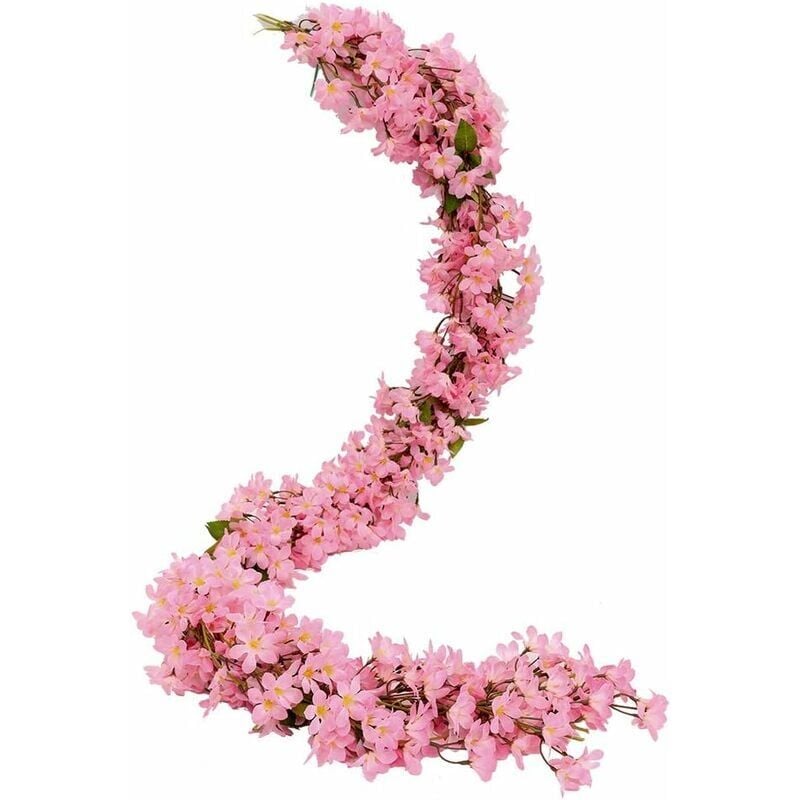 foto del prodotto snq pezzi 5.6ft fiori di ciliegio artificiali sakura fiori appesi vite finta ghirlanda di fiori di ciliegio orientali finti ghirlanda di fiori di