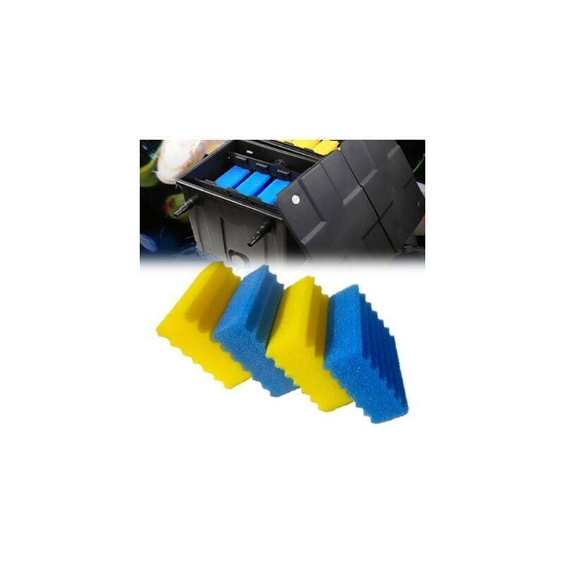 foto del prodotto snq pezzi cbf350 spugne per filtro laghetto schiuma filtrante biologica efficace, facile da pulire e sostituire, spugne fini blu grossolane e