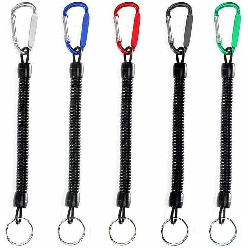 foto del prodotto snq pezzi corde da pesca, attrezzi da pesca corda elastica di sicurezza multicolore corde da pesca barca sicura retrattile spirale tether con