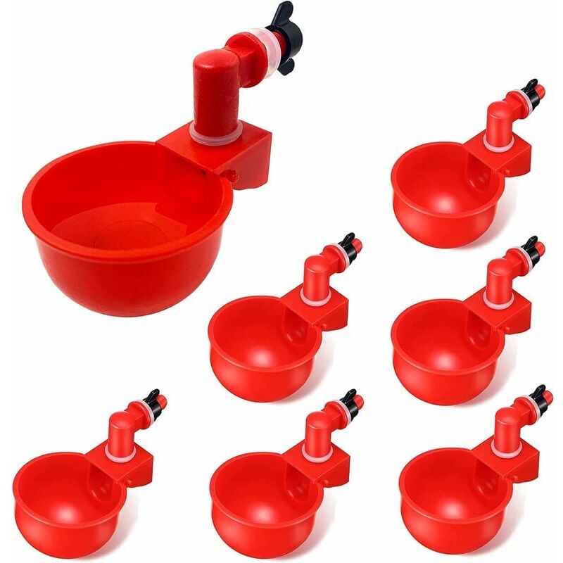 foto del prodotto snq pezzi di forniture per abbeveratoi automatici per polli, tazze per ciotole in plastica, distributori di acqua per pollame, tazze automatiche