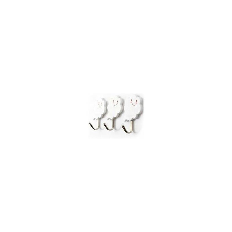 foto del prodotto snq pezzi ganci da parete creativi in acciaio inossidabile extra adesivi ganci impermeabili white cloud adorabile plastica
