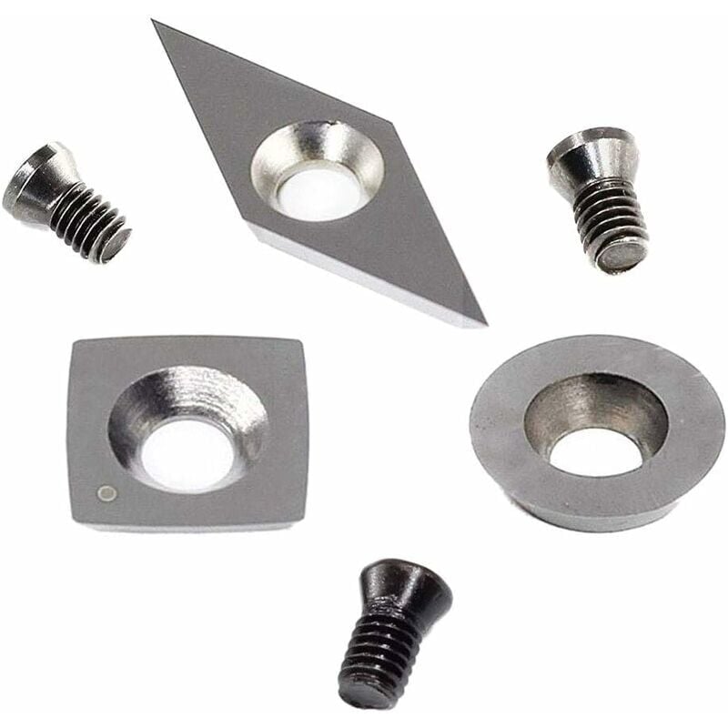 foto del prodotto snq pezzi inserti da taglio in carburo di tungsteno per utensili da tornio per legno include quadrato da 11 mm con raggio, rotondo da 12 mm,