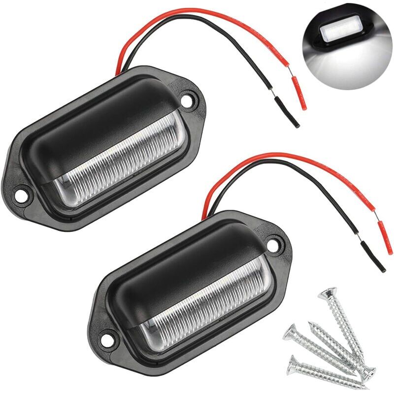 foto del prodotto snq pezzi led luce targa impermeabile 6 smd led luci posteriori targa lampada per 12 v 24 v camion furgone rimorchio auto veicolo roulotte moto