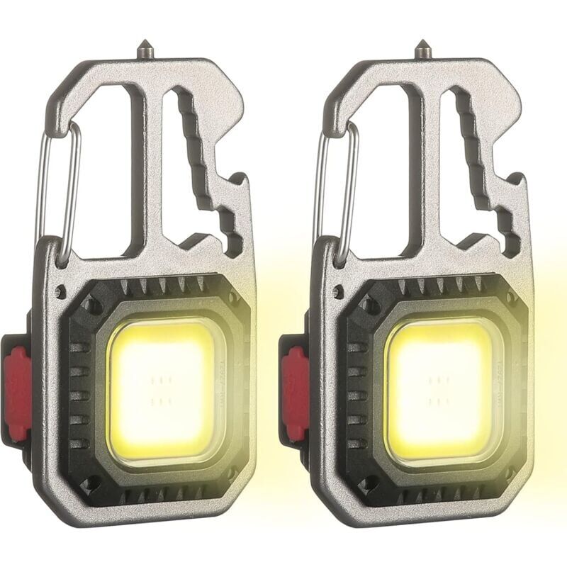 foto del prodotto snq pezzi mini led lampada da lavoro per ispezione ricaricabile cob portatile piccola lampada portachiavi, 6 modalit , con supporto pieghevole
