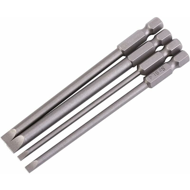 foto del prodotto snq pezzi s2 acciaio legato magnetico testa piatta cacciavite bit 1 4 100mm