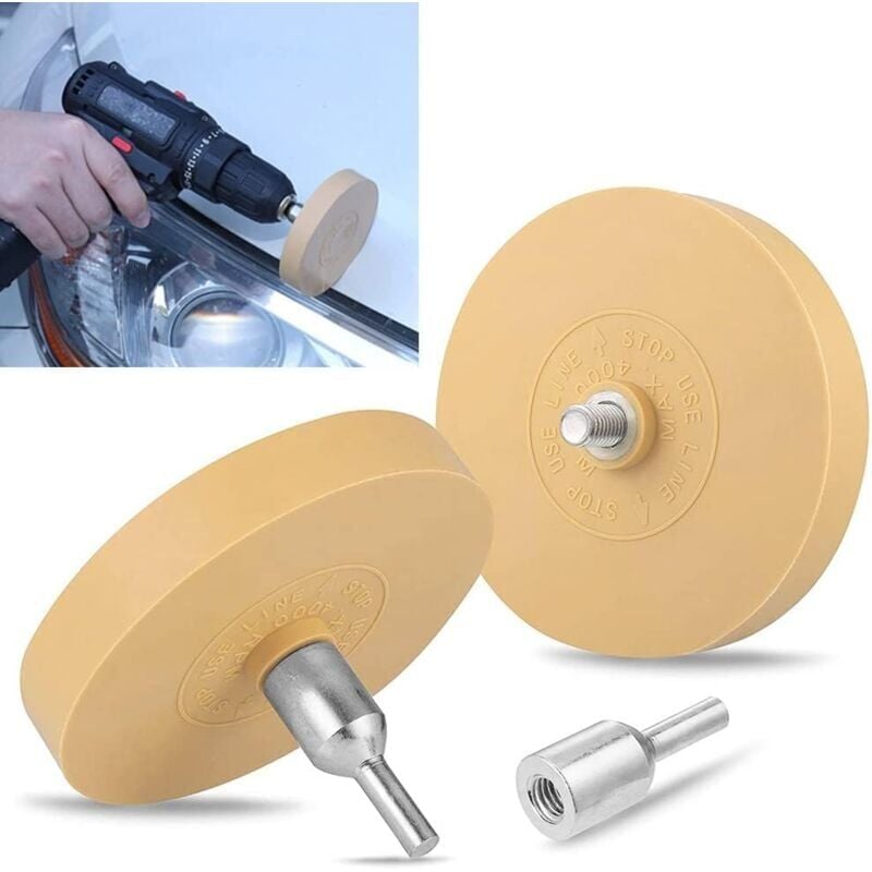 foto del prodotto snq pezzo di adesivo per gomma per ruote, con 1 adattatore per la rimozione professionale di pellicole e residui di colla su veicoli, auto o moto