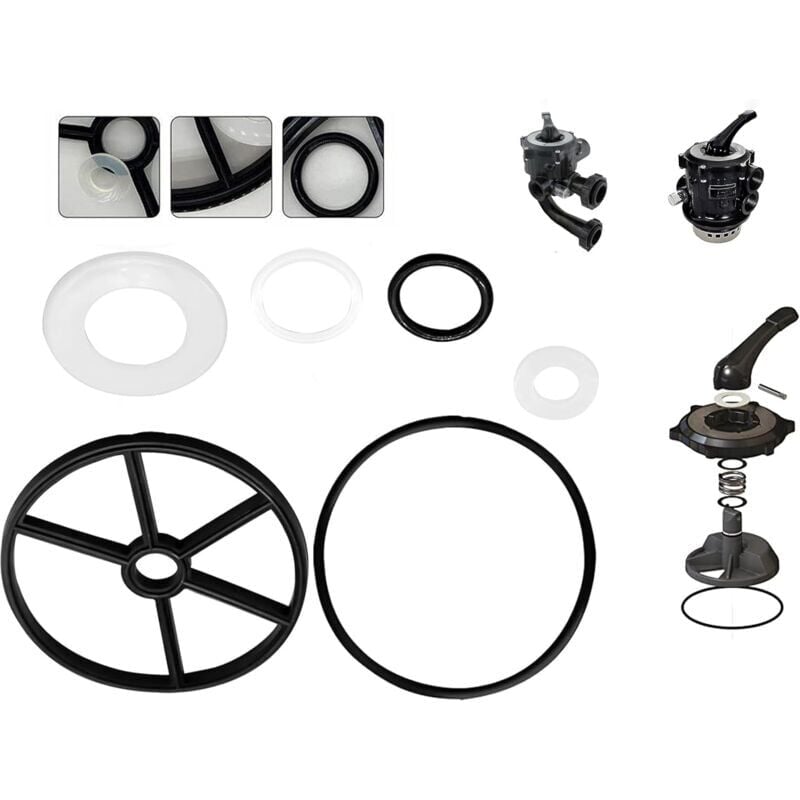 foto del prodotto snq pi ces de filtre sable pour piscine, kit de joint araign e, valve de rechange hayward vario flo multiport de 5,1 cm, compatible avec le kit