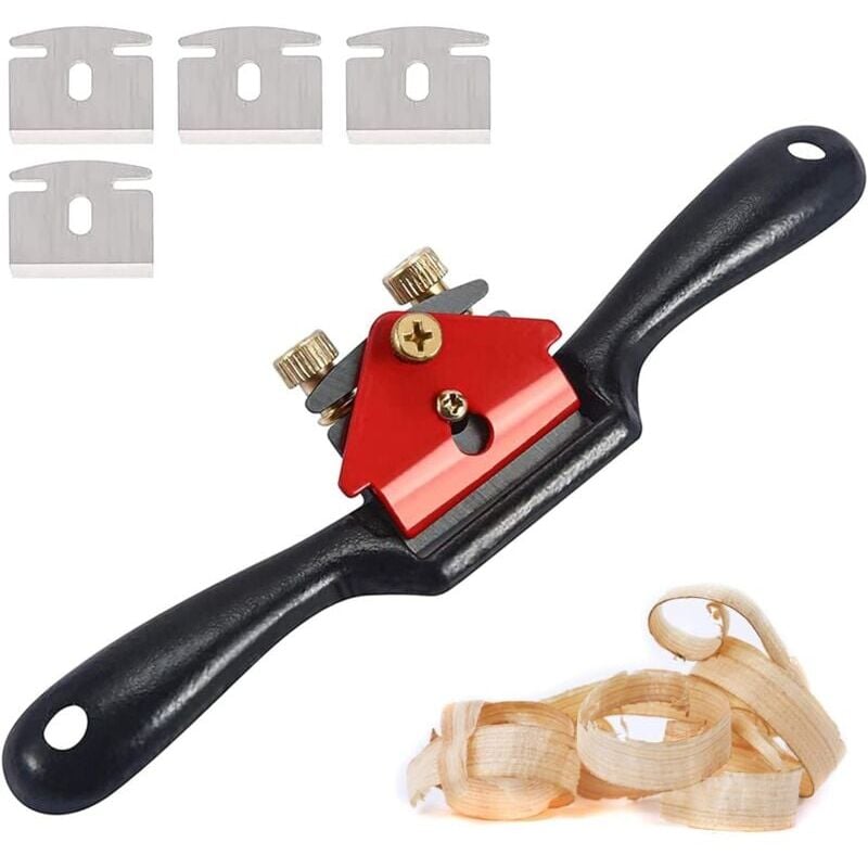 foto del prodotto snq pialla a mano per legno, utensile manuale per lavorazione del legno, pialla manuale a 4 lame con pialla a mano regolabile da 9 