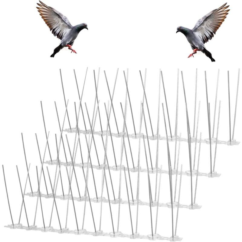 foto del prodotto snq pic anti pigeon inoxydable, 25cm x 4 pi ces pique anti pigeon pour balcon, respectueux des animaux pic anti oiseaux, anti escalade enceintes