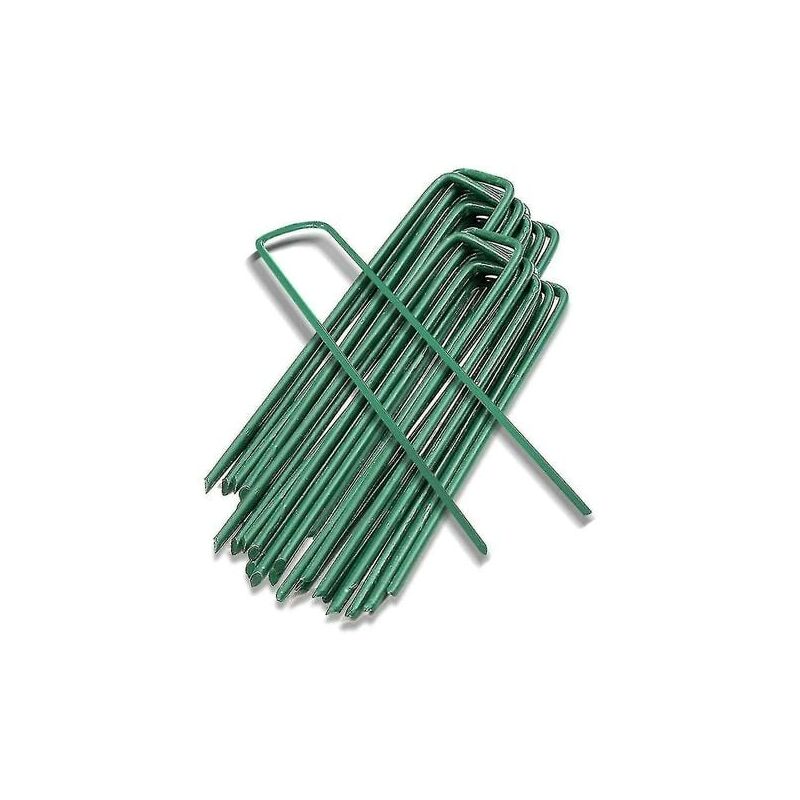 foto del prodotto snq picchetti da giardino a forma di u, picchetti in acciaio, picchetti da terra, punte, 20 pezzi