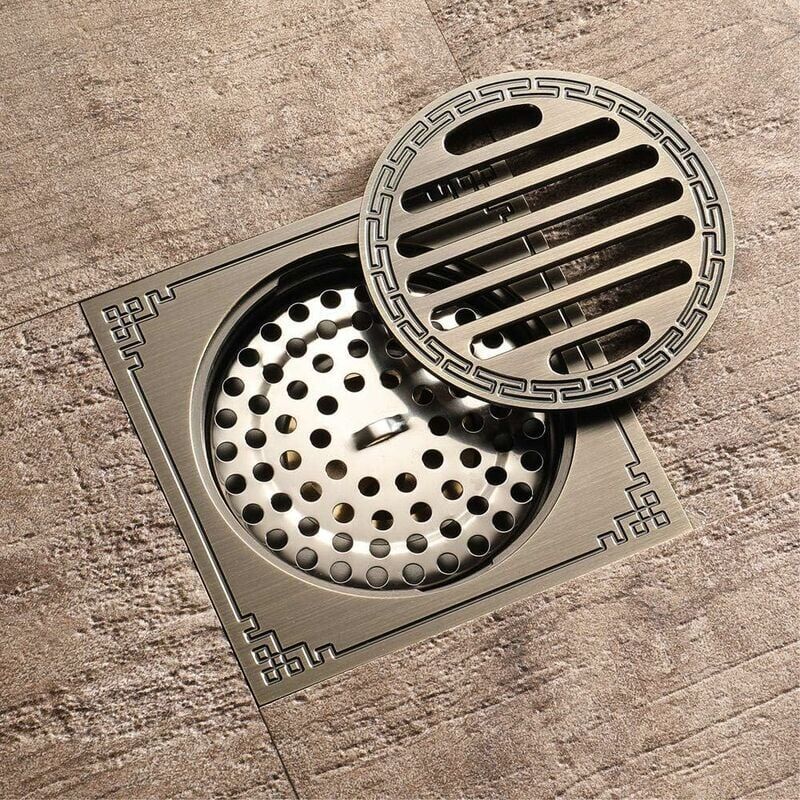 foto del prodotto snq piletta di scarico in bronzo, antiodore, anti insetto, anti riflusso, alta portata per bagno e wc