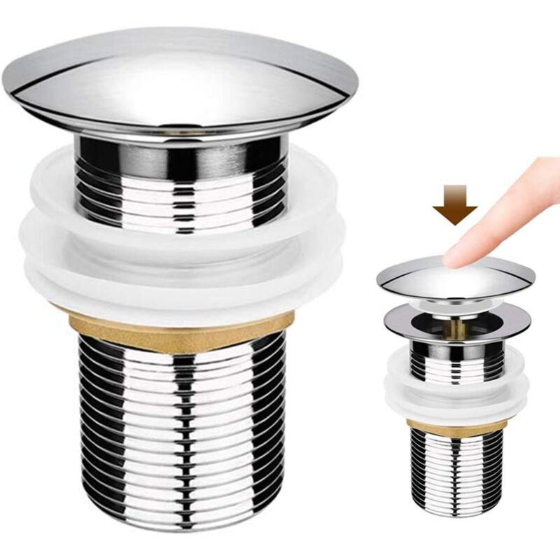 foto del prodotto snq piletta per lavabo a molla piletta pop up click clack con pulsante