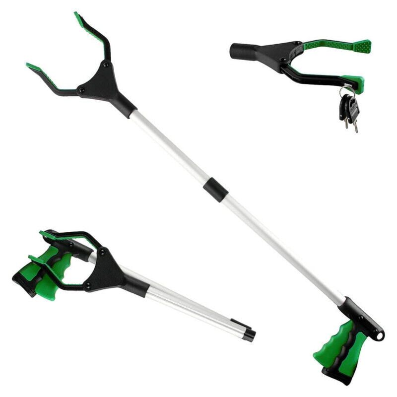 foto del prodotto snq pinza raccoglitrice di rifiuti, 81 cm, strumento di aiuto per raggiungere, strumento di aiuto per raggiungere pieghevole e regolabile,
