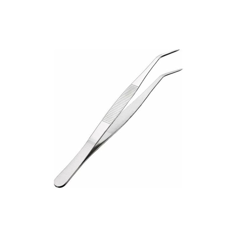 foto del prodotto snq pinzette in acciaio inossidabile da 20 cm 8 pollici con estremit curva e dentellata a 60 gradi pinzette multiuso professionali per lavori