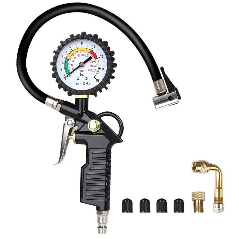foto del prodotto snq pistola misuratore pressione pneumatici manometro pressione pneumatici, manometro pressione pneumatici digitale, pistola misuratore pressione