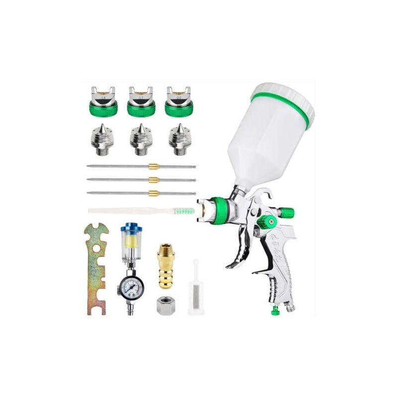 foto del prodotto snq pistolet peinture professionnel haute pression kit de pistolet air comprim alimentation par gravit pistolet peinture pneumatique hvlp