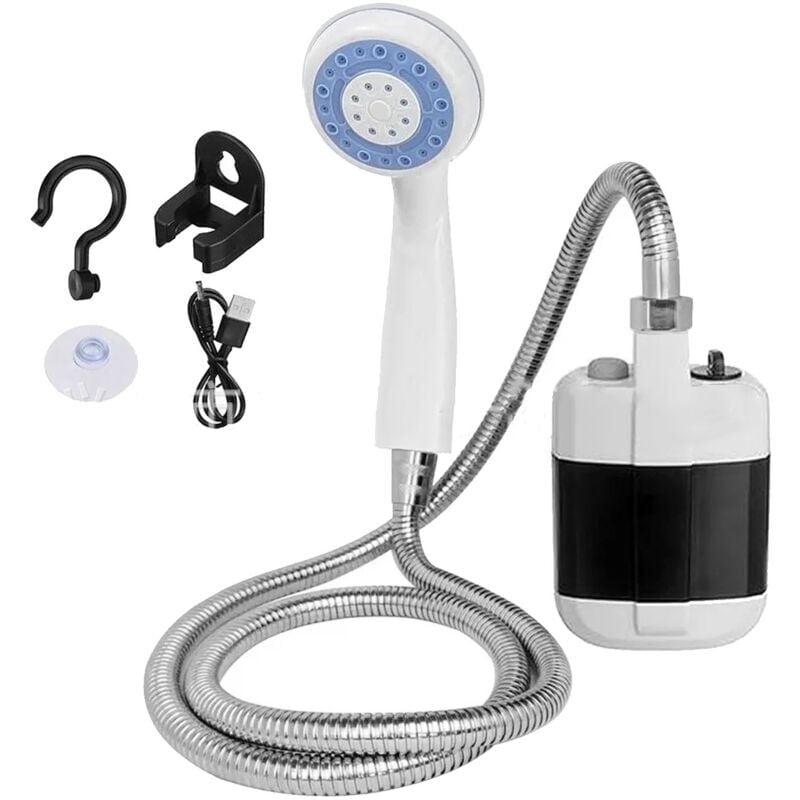 foto del prodotto snq pompa per doccia da campeggio elettrica a batteria abs, doccia portatile per uso esterno