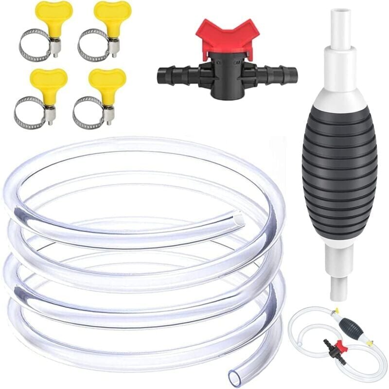 foto del prodotto snq pompe de transfert de carburant, pompe de transfert d eau et de liquide, tuyau de siphon portable, pompe carburant d urgence, pompe manuelle