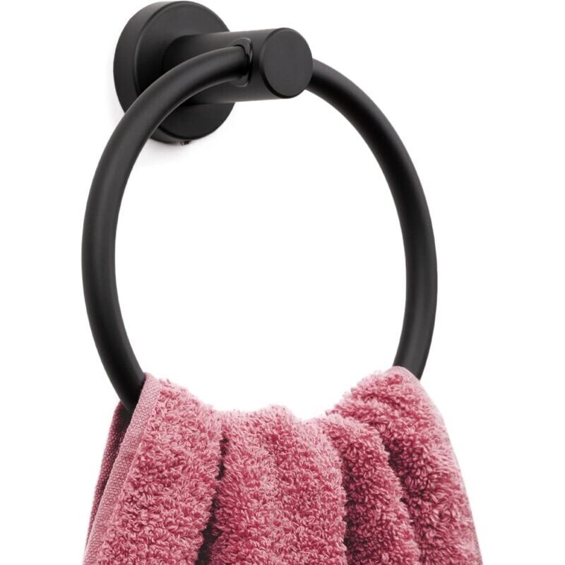 foto del prodotto snq portasciugamani da parete moderno per bagno, in acciaio inox sus304, nero opaco