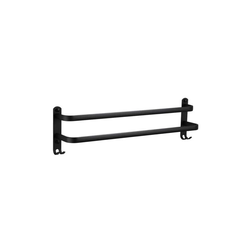 foto del prodotto snq porte tovagliolo porte tovagliolo murale in alluminio a 2 livelli con uncinetto porte tovagliolo nero tanche pour salle de bain kitchen salle