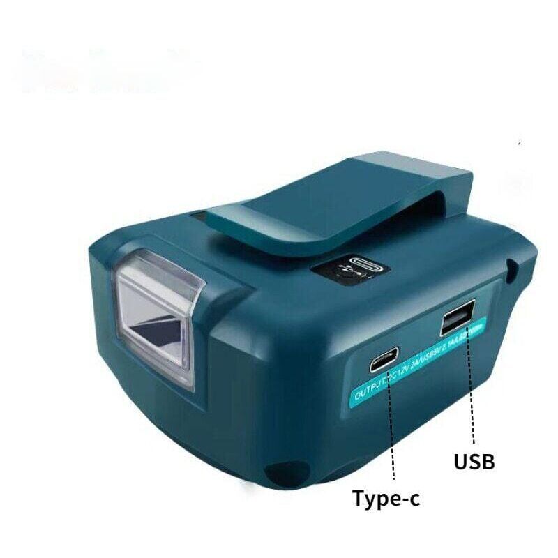 foto del prodotto snq pour les mod les makita avec type c, alimentation par onduleur, onduleur batterie pratique 3 modes de luminosit avec boucle de ceinture de