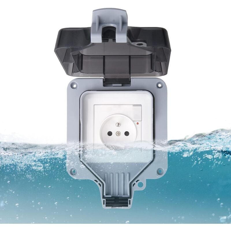 foto del prodotto snq presa impermeabile ip66, presa impermeabile da parete per esterni, scatola per presa a parete antipolvere per uso interno ed esterno con