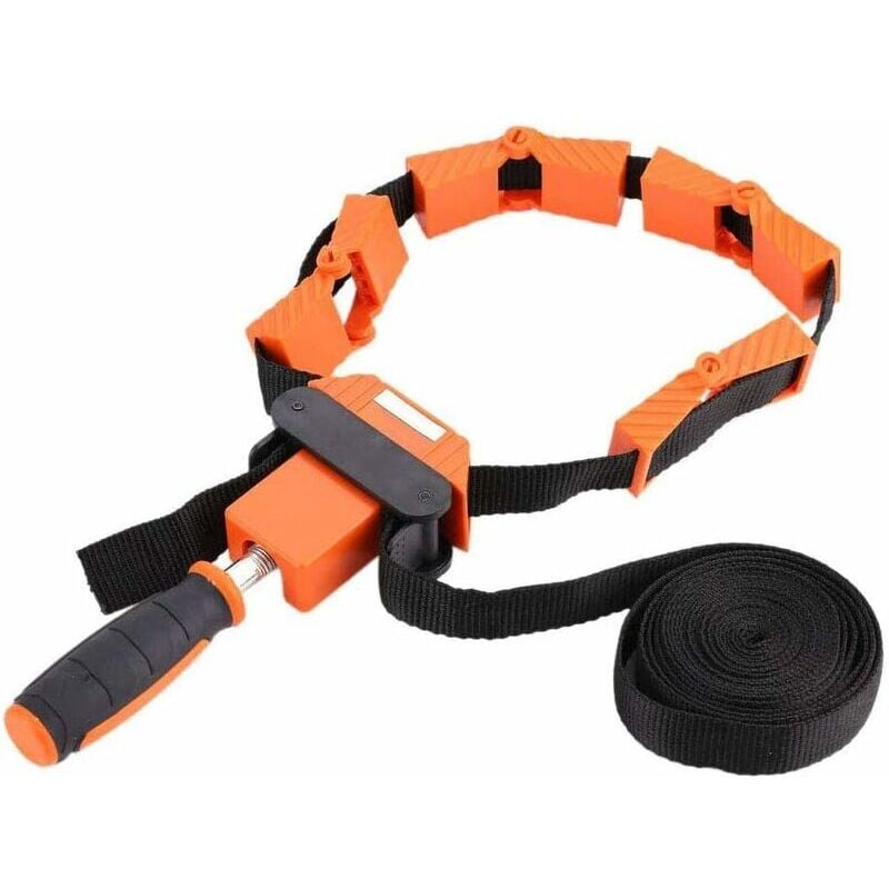 foto del prodotto snq pressa per telaio, morsetto per cintura di rilegatura in nylon, cinghia di serraggio regolabile a 4 ganasce, clip angolare per poligoni per