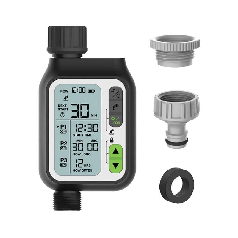 foto del prodotto snq programmateur arrosage 3 programmes d arrosage ind pendants et d tection automatique de la pluie, syst me d arrosage par robinet, s curit 