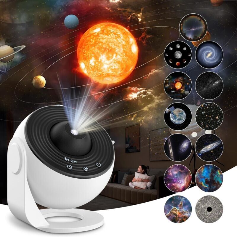 foto del prodotto snq projecteur ciel etoile planetarium projecteur, projecteur galaxie avec 13 disques de film, veilleuse projecteur r glage de rotation 360 pour