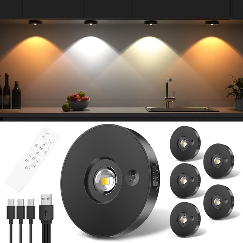 immagine 0 del prodotto snq projecteur led rechargeable par usb, clairage de sous unit , lumi res d armoire led avec t l commande, lumi res d armoire d affichage led sans