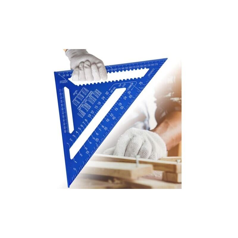foto del prodotto snq promozione squadra da carpentiere multifunzione 180 mm righello in metallo e alluminio squadra guida di marcatura goniometro angolo 45 90 gradi
