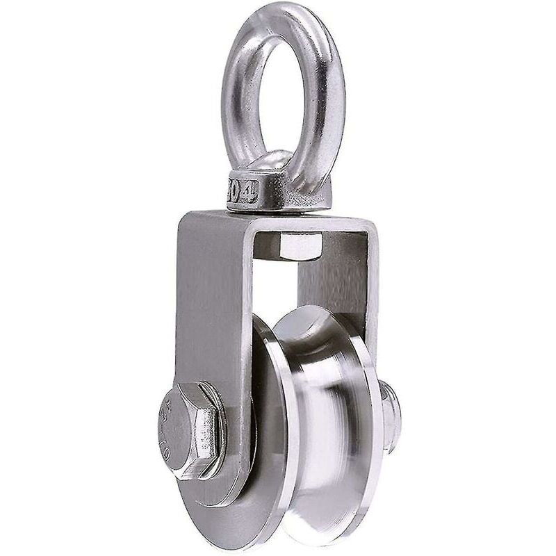 foto del prodotto snq puleggia di sollevamento da 500 kg con 2 cuscinetti, puleggia per fune, puleggia da 48 mm, anello di sollevamento 201, ruota 48, scanalatura a u
