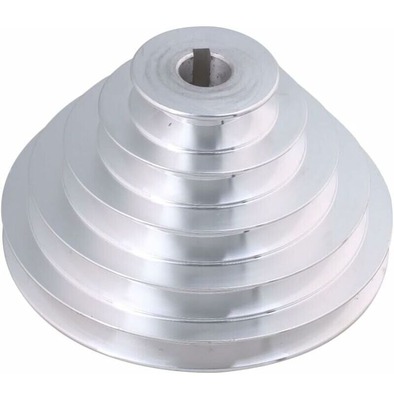 foto del prodotto snq puleggia in alluminio a 5 stadi diametro interno 19 mm, diametro esterno da 54 a 150 mm, larghezza 12,7 mm per cinghia dentata trapezoidale