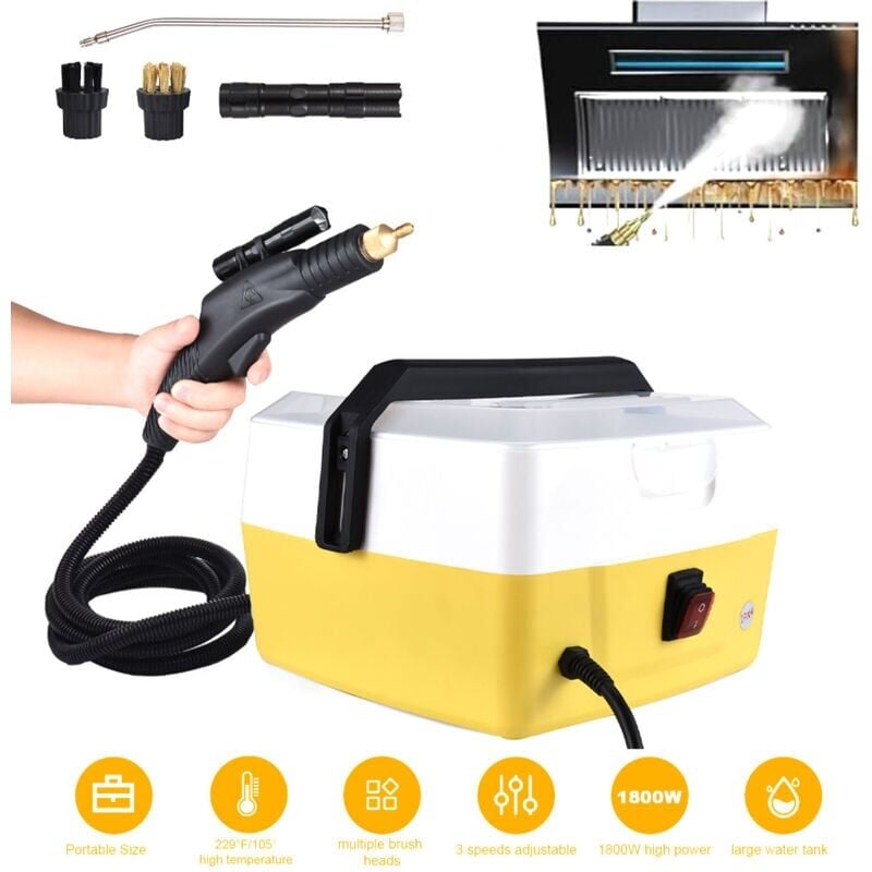 foto del prodotto snq pulitore a vapore, vaporizzatore portatile ad alta pressione da 3000 ml per la pulizia di tappezzeria, auto, cucina e tappeti, 4 l.