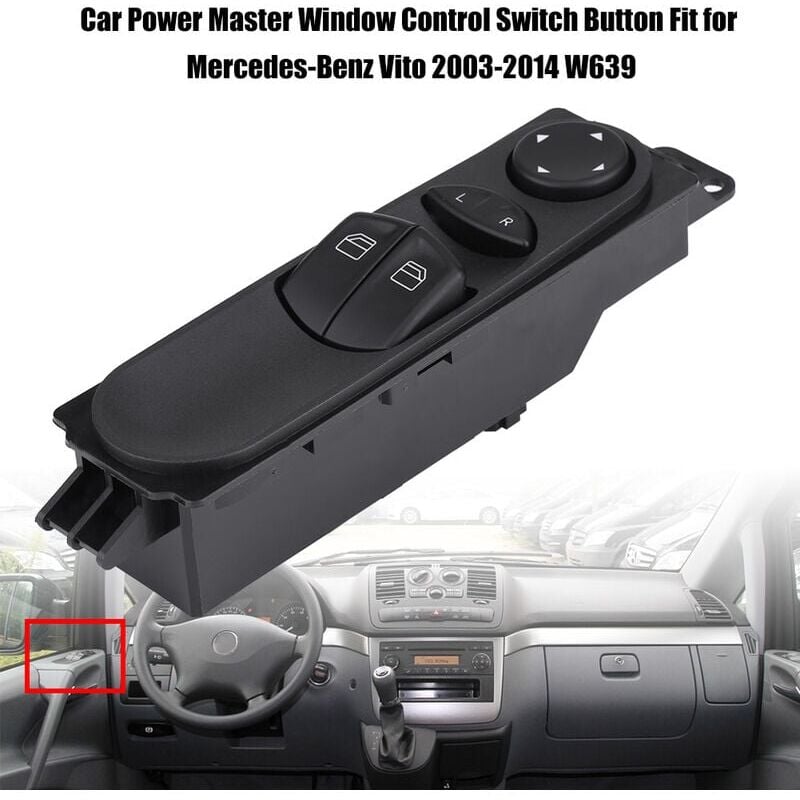 foto del prodotto snq pulsante interruttore alzacristalli elettrico per auto adatto per mercedes benz vito 2003 2014 w639