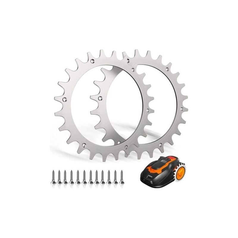 foto del prodotto snq punte in acciaio inossidabile per worx modello l, punte in acciaio inossidabile per worx landroid l dimensioni ruota 225 mm 12 viti in