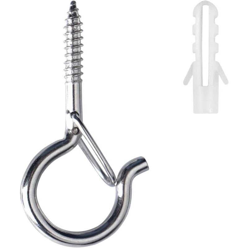 foto del prodotto snq q hanger 22 pezzi ganci a vite ganci da parete e soffitto con anello di sicurezza per la festa di capodanno in casa e in garage argento 