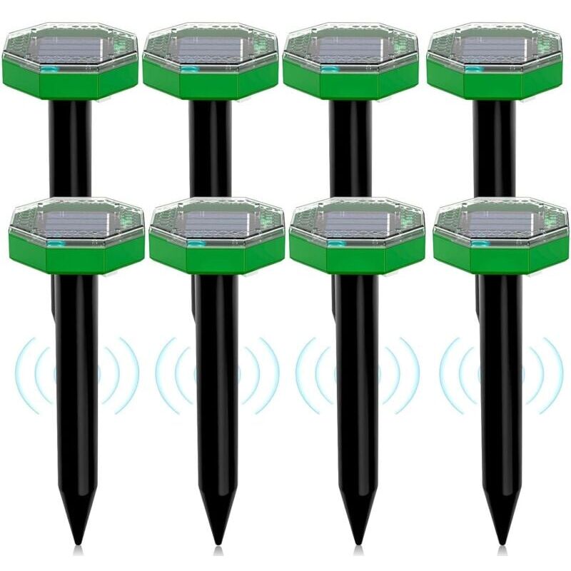 foto del prodotto snq r pulsif solaire ultrasons pour souris, lot de 8, r pulsif solaire d ext rieur pour repousser les taupes et autres rongeurs des jardins et